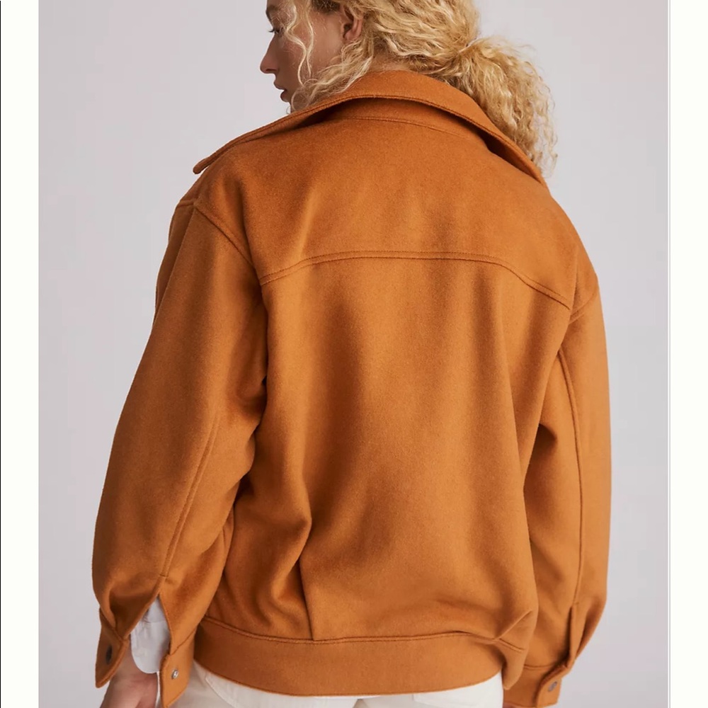 New ANTHROPOLOGIE Levi’s Varsity Trucker Jacket Oversize Wool Quilted Trending - Picture 4 of 14